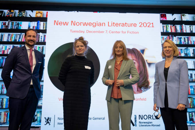 At the Center for Fiction, the Crown Prince and the Minister of Foreign Affairs took part in an event introducing Norwegian authors to US publishers. (Photo: Royal Norwegian Consulate General/ Pontus Höök)