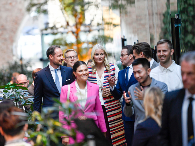 Crown Prince Haakon, Crown Princess Mette-Marit, Prince Daniel and Crown Princess Victoria visit Norrsken in Stockholm. Photo: Annika Byrde / NTB