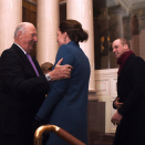 The Duke and Duchess of Cambridge were greeted warmly by the King and Queen. Photo: Sven Gj. Gjeruldsen, The Royal Court