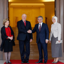 The King and Queen and President and Mrs Gül during the official welcoming ceremony. (Photo: Lise Åserud / NTB scanpix)