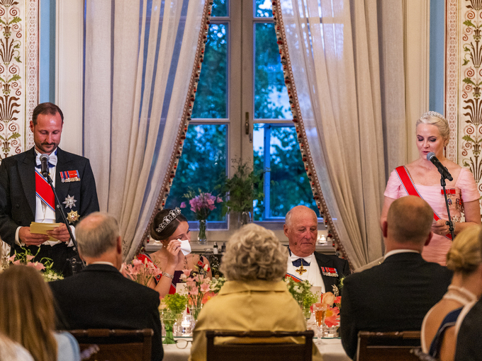 The Crown Prince and Crown Princess giving their speech for Princess Ingrid Alexandra. Photo: Håkon Mosvold Larsen / NTB 