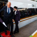 The King and Queen took the Transrapid train from Beijing to Shanghai for the last part of the state visit. Photo: Heiko Junge / NTB scanpix