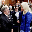 6 June: Crown Princess Mette-Marit opens the Nansen Conference on Climate Change and Displacement in the 21st Century. Here with UN's António Guterres and Minister Erik Solheim (Photo: Scanpix)