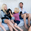 Pictures of the Crown Prince and Crown Princess' family with the nine puppies, July 2013 (Photo: Veronica Melå / Utenfor Allfarvei AS / The Royal Court)