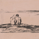 Litografiske steiner i utstillingen Slottet + Munch. Her "Måneoppgang". Utlånt fra Munchmuseet. Foto: Halvor Bjørngård, Munchmuseet