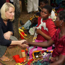 The Crown Princess at the Alinafe Centre. The centre received funds from a Norweigan fundraiser the year before (Photo: Knut Falch, Scanpix) 