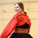 The Princess trying on her bunad.  Photo: Øivind Möller Bakken, The Royal Court