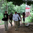 The traveling party has reached Demini after a 45-minute walk from the runway. (Photo: Rainforest Foundation Norway / ISA Brazil)