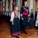 King Felipe of Spain and Queen Sonja arrive for the official luncheon. Photo: Lise Åserud / NTB scanpix