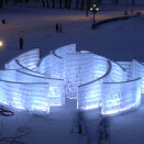 The ice rose designed by sculptor Peder Istad decorated the the Palace Square during the celebrations (Photo: Kjartan Hauglid, The Royal Court)