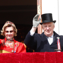 The Royal Family greets the Oslo children’s parade from the Palace Balcony. Photo: Terje Pedersen, NTB scanpix