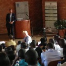 Crown Prince Haakon gives a presentation of the UN Millennium Goals at the University of Zambia  (Foto: UNDP)