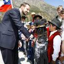 Crown Prince Haakon layed the foundation stone for water power project referred to as the La Confluencia project (Photo: Lise Åserud, Scanpix)