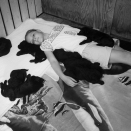 Princess Ingrid Alexandra with the puppies. Published 12.07.2013. Handout pictures from the Royal Court. For editorial use only &#150; not for sale. Photo: . Foto: Veronica Melå / Utenfor Allfarvei AS / the Royal Court.