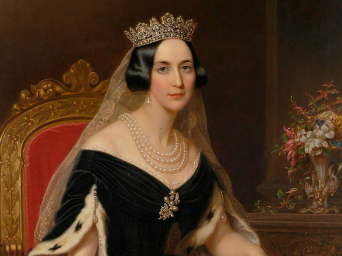 Kanskje var det egentlig Dronning Joséphine som var drivkraften bak byggingen av Oscarshall. Malt av Friedrich Dürck i 1849. Foto: Kjartan Hauglid, De kongelige samlinger.