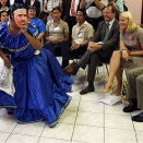 The Crown Princess at a Si Mujer performance dealing with various HIV and AIDS-related myths and taboos (Photo: Lise Åserud, Scanpix)