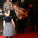 4 year old Bergen Gandrud Pickett had flowers for Queen Sonja when The King and Queen arrived at their hotel (Photo: Urd Berge Milbury)