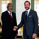 21 October: The Corwn Prince Regent grants the President of the National Assembly of Sudan, His Excellency Mr Ahmed Ibrahim El Tahir, audience (Photo: Berit Roald / Scanpix)