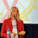 The Crown Princess speaks at the opening of the youth pavilion at the 18th World Aids Conference in Vienna July 19, 2010 (Photo: Marcus Rose, IAS, Workers&#146; Photos)