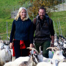 The second day of the County visit: The Crown Prince and Crown Princess on their way to PIKA mountain, 1157 amsl (Photo: Lise Åserud / Scanpix)