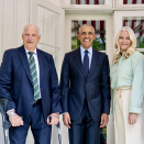 Hans Majestet Kongen og Hennes Kongelige Høyhet Kronprinsessen møtte USAs tidligere president Barack Obama og statsminister Jonas Gahr Støre på Bygdø Kongsgård tirsdag 13. juni. Foto: Ola Vatn, Det kongelig hoff