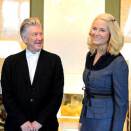 19 October: The Crown Prince and Crown Princess grant Film director David Lynch audience (Photo: Vidar Ruud / ANB / Scanpix)  