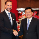 President Sang asked them to convey his greetings to Their Majesties King Harald and Queen Sonja, who conducted a State Visit to Vietnam in 2004. Photo:  Lise Åserud, NTB scanpix