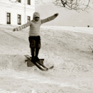 Crown Prince Olav skijumping in the Royal Park, 1908 (The Royal Court Photo Archives)