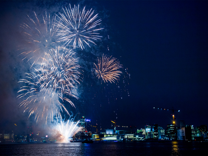 The gala banquet was concluded with a fireworks display outside the Oslo Opera House. Photo: Jon Olav Nesvold / NTB scanpix 