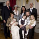 Official picture on the occation on the christening of Miss Emma Tallulah Behn: With grandparents. Photo: Bjørn Sigurdsøn, The Royal Court / Scanpix. Hand out pictures from The Royal Court - Only for editorial use - not for sale. Size 1,58 Mb, 2022 x 2316 px.