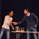 17. oktober: Kronprinsen og Kronprinsesen deltar på Global Dignity Day. Her Kronprins Haakon på Verdal videregående skole i Nord-Trøndelag (Foto: Remi Hokling)