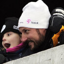 Crown Prince Haakon and Princess Ingrid Alexandra follow the sprint from the Royal stands (Photo: Erik Johansen / Scanpix)