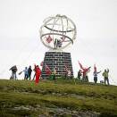 The Royal Yacht passed the polar circle monument (Photo: Marius Gulliksrud, Stella Pictures)