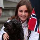 The Crown Prince and Crown Princess, Princess Ingrid Alexandra and Prince Sverre Magnus greet the Children's Parade in Asker outside Skaugum estate. Photo: Lise Åserud, NTB scanpix