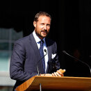 Crown Prince Haakon gave a speech at Sam Eyde's Square in Arendal  (Photo: Gorm Kallestad / Scanpix)