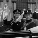 King Olav and Crown Prince Harald after the ceremony in Nidaros Cathedral (Photo: Sverre A. Børretzen, Scanpix)