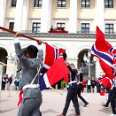 The Royal Family greets the Oslo children’s parade from the Palace Balcony. Photo: Terje Pedersen, NTB scanpix