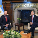 King Harald and   President Mauricio Macri at Casa Rosada. Photo: Sven Gj. Gjeruldsen