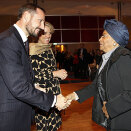 12 December: Crown Prince Haakon attends the Norad Conference in Oslo, meeting Nobel laureate and President of Liberia, Ms Ellen Johnson Sirleaf (Photo: Håkon Mosvold Larsen, Scanpix)