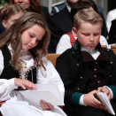 Prinsesse Ingrid Alexandra og Prins Sverre Magnus i Nidarosdomen. Foto: Lise Åserud, NTB scanpix