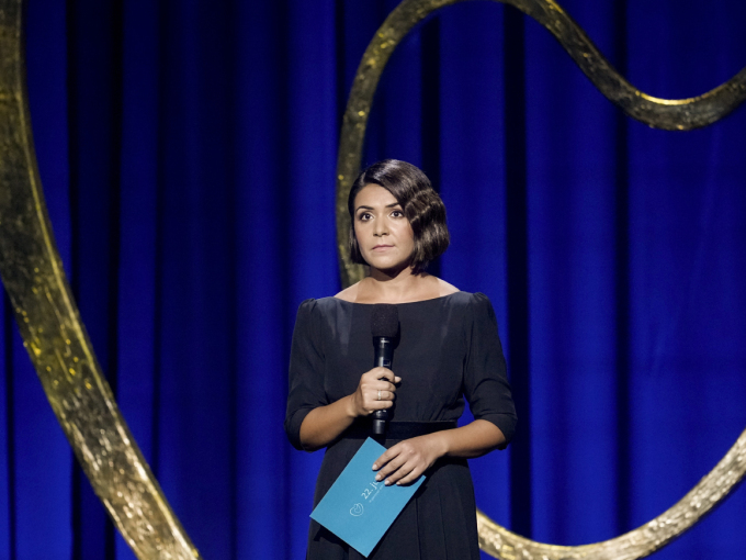 Master of Ceremonies Rima Iraki delivered the final words at the event: Seventy-seven people lost their lives on 22 July. We must not lose any more.” Photo: Fredrik Hagen / NTB