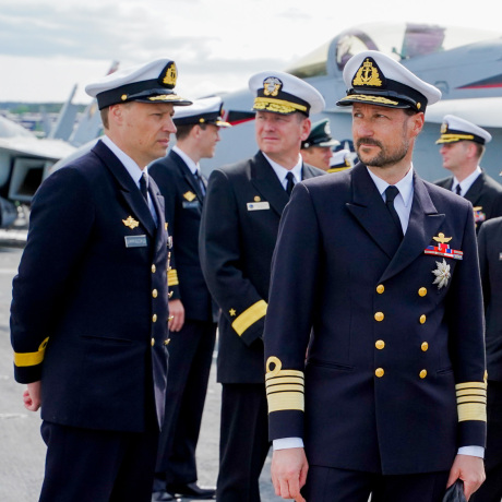 Crown Prince on board the USS Gerald R. Ford   