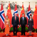 Official photographs were taken in the Great Hall of the People. Photo: Heiko Junge, NTB Scanpix