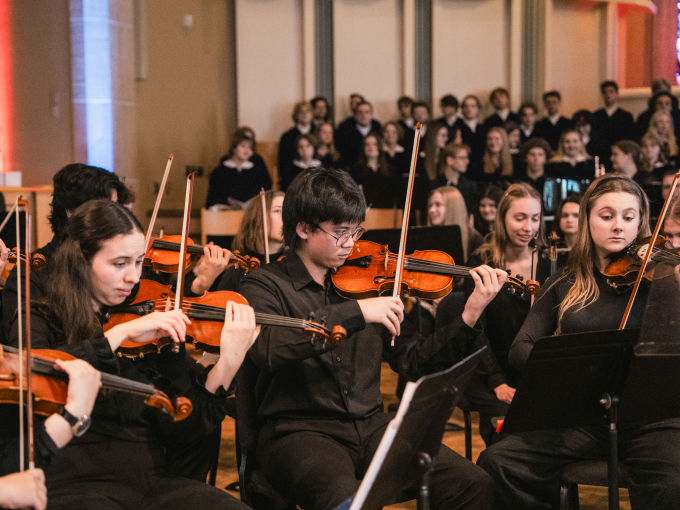 The St. Olaf Orchestra, founded in 1906, is considered one of the best university orchestras in the United States. The St. Olaf Choir, founded in 1912, is also a highly regarded student choir. Photo: Ola Vatn, The Royal Court