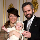 Princess Märtha Lousie and Ari Behn with Emma Tallulah on the day of her baptism. Photo: Bjørn Sigurdsøn, The Royal Court / Scanpix.