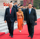 The King and Queen were welcomed by President Xi Jinping and First Lady Peng Liyuan. Foto: Heiko Junge, NTB scanpix