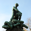 The Abel Prize Laureate always lays a wreath by the monument on the Abel knoll. Photo: Liv Osmundsen, The Royal Court.