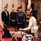 Gifts were exchanged in the White Parlour. Photo: Sven Gj. Gjeruldsen, The Royal Court
