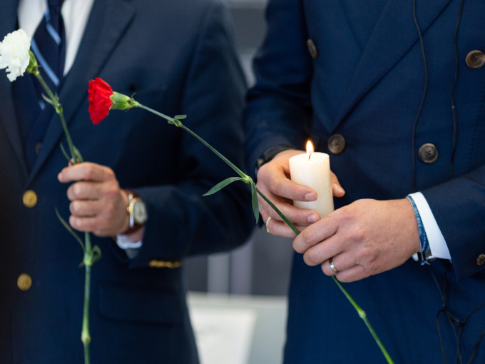 A ceremony with candles and flowers was held with some victims of the lengthy war in Colombia. Photo: FN-sambandet / Eivind Oskarson