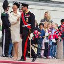 31 August: The Crown Prince and Crown Princess attend the welcoming ceremony in honour of President Jacob Zuma and Mrs Tobeka Zuma (Photo: Berit Roald / Scanpix)